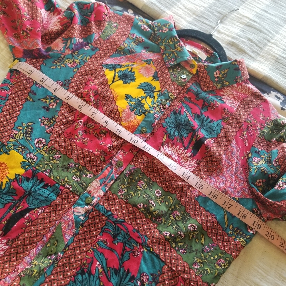 Oddy | Floral Patchwork Button Front Maxi Dress - Picture 6 of 10